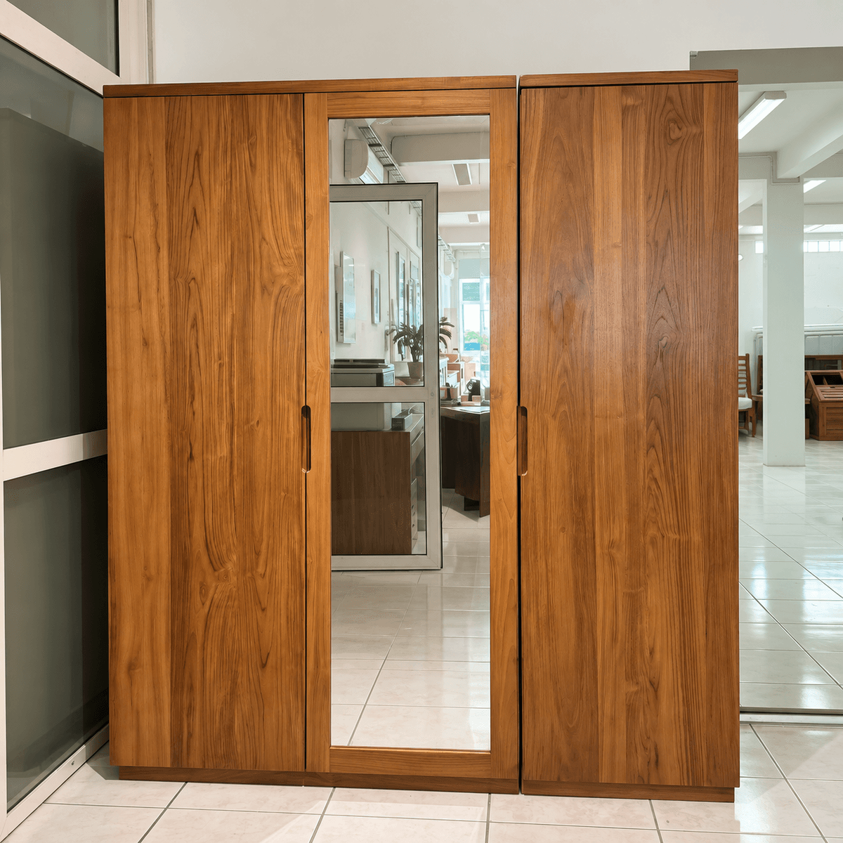 Armoire 3P et Miroir 180x60x205cm