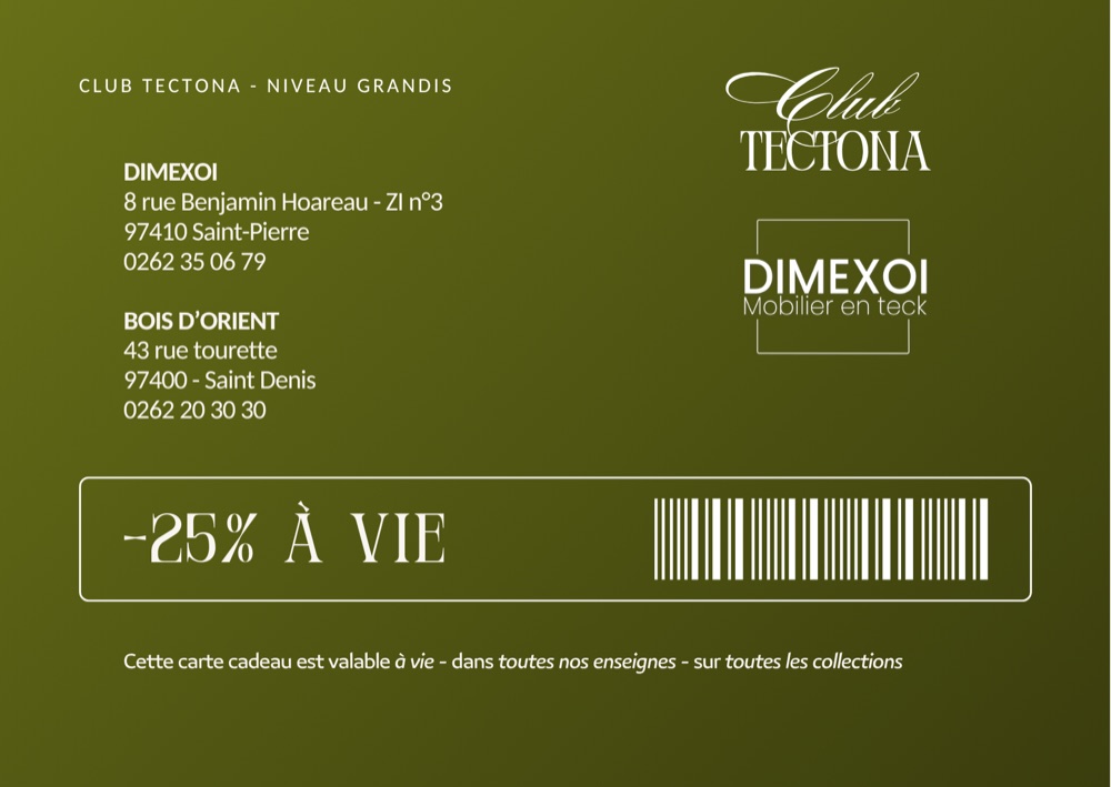 Carte Club Tectona - verso